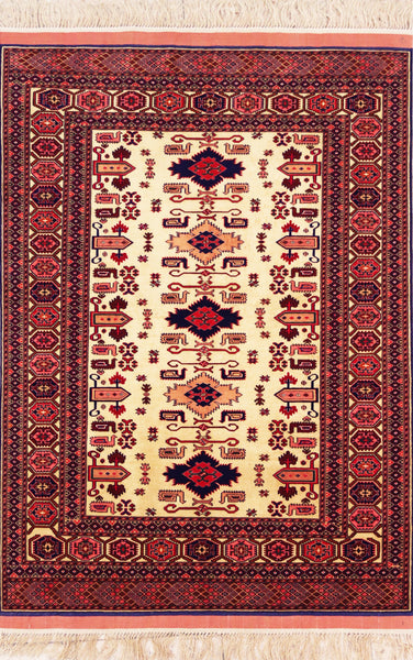 Turkmen, 150x118 cm, Wolle und seide, Afghanistan - Orientteppiche Zarif