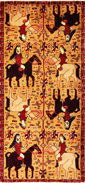 Layla & Majnun (Baluch), 167x80 cm, Wolle, Iran - Orientteppiche Zarif