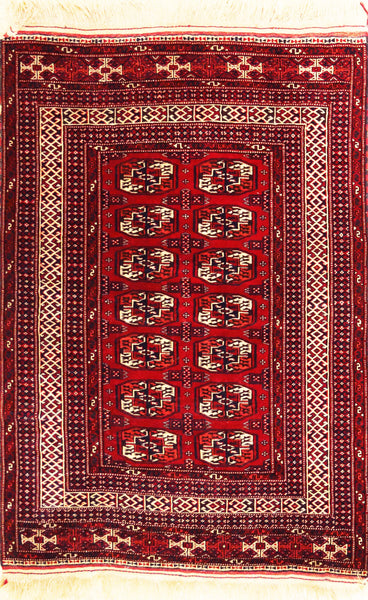 Turkmen Fine (antik), 144x96 cm, Wolle, Iran - Orientteppiche Zarif