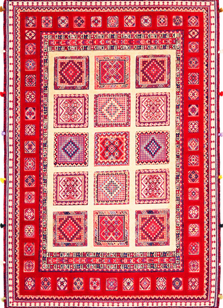 Nimbaft Qashqai, 164x112 cm, Wolle, Iran - Orientteppiche Zarif