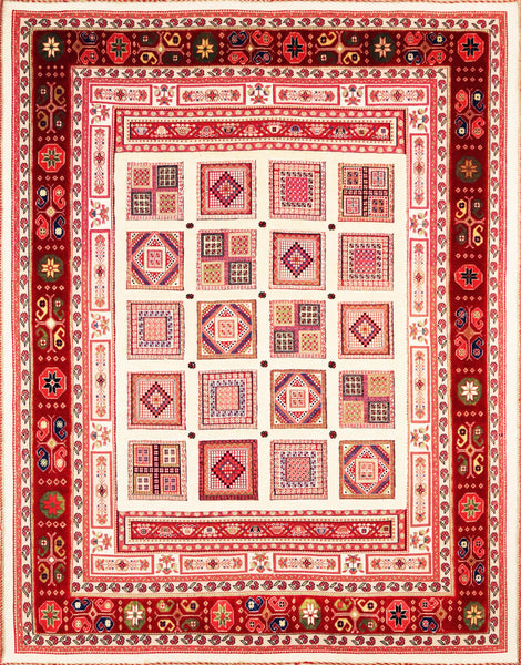 Nimbaft Qashqai, 197x152 cm, Wolle, Iran - Orientteppiche Zarif