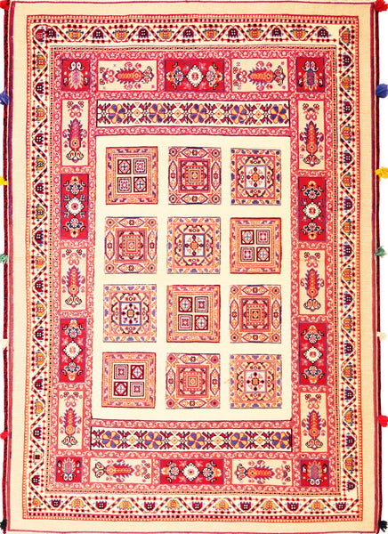Nimbaft Qashqai, 152x108 cm, Wolle, Iran - Orientteppiche Zarif