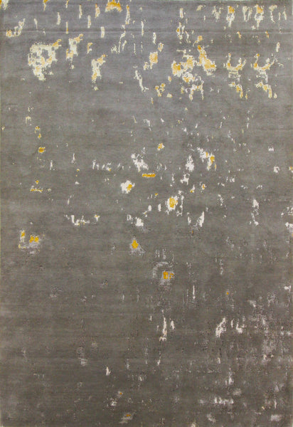 Orange on Grey, 293x200 cm, Wolle und seide, Indien - Orientteppiche Zarif