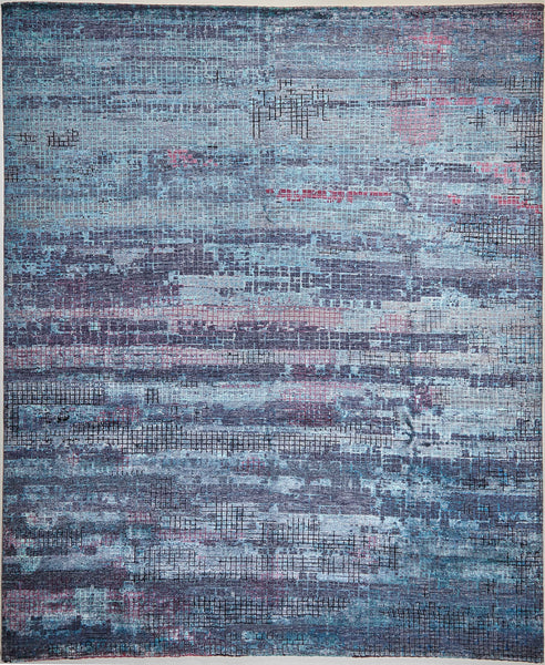 FloorArt Collage Blue, Mehr Dimensionen, Wolle und seide, Indien - Orientteppiche Zarif
