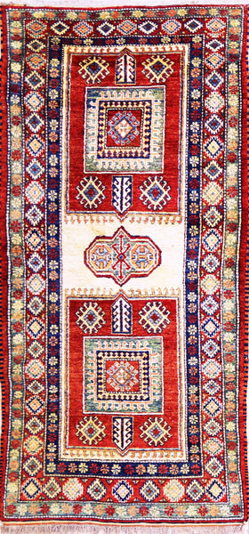 Kazak, 238x112 cm, Wolle, Afghanistan - Orientteppiche Zarif