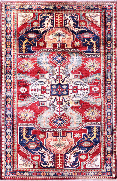 Kazak, 225x150 cm, Wolle, Afghanistan - Orientteppiche Zarif